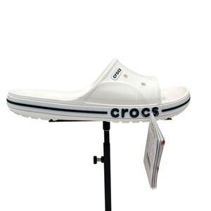 Crocs Bayaband Womens Slide Sandal Size 8 White Navy Water Friendly Lightweight